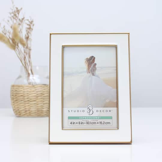 6 Pack: Expressions™ White with Gold Outline Wall Frame by Studio Décor